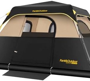 FanttikOutdoor Camping Tent 4/6/8/10 Person Instant Cabin Tent Setup in 60 Seconds with Rainfly & Windproof Portable with Carry Bag for Family Camping & Hiking