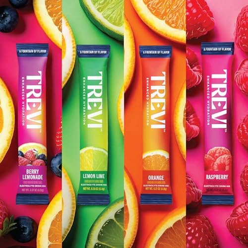 TREVI™ Sugar Free Electrolytes - Drink Mix Hydration Powder Packets - 28 Count - Original Variety Pack - Berry Lemoande, Lemon Lime, Raspberry, Orange - Image 2