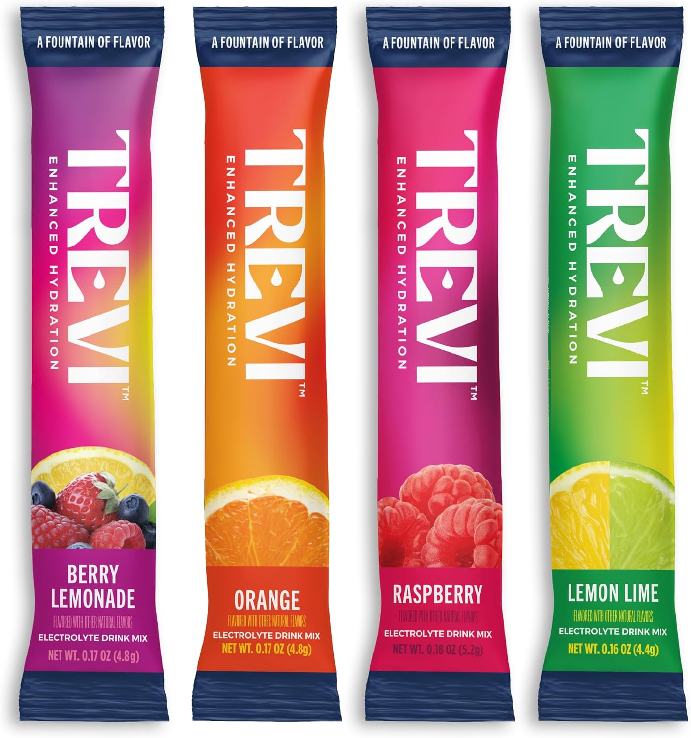 TREVI™ Sugar Free Electrolytes - Drink Mix Hydration Powder Packets - 28 Count - Original Variety Pack - Berry Lemoande, Lemon Lime, Raspberry, Orange - Image 9